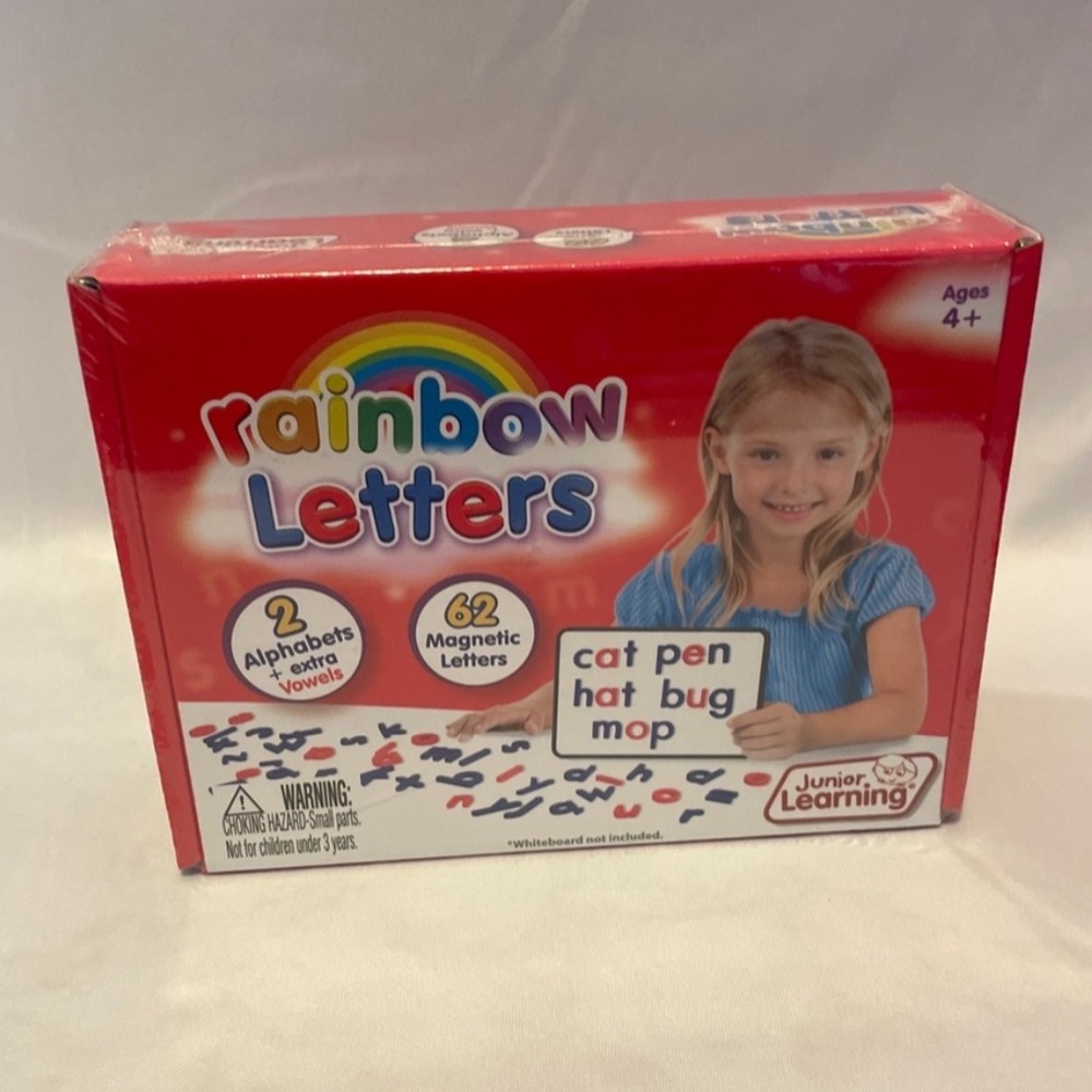 New- Rainbow Magnetic Letters, Educational 62 Pieces